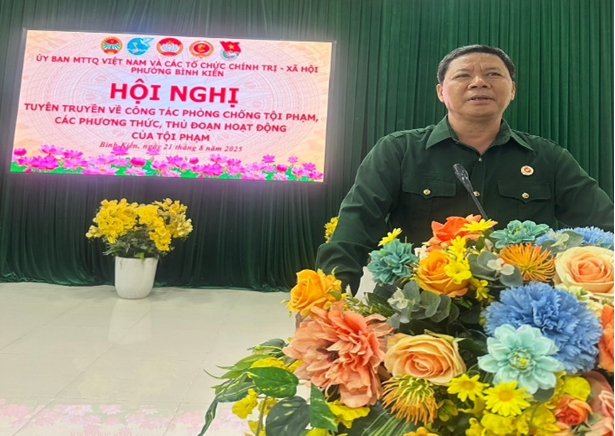 HỘI CỰU CHIẾN BINH PHƯỜNG BÌNH KIẾN PHỐI HỢP TUYÊN TRUYỀN PHÒNG, CHỐNG TỘI PHẠM LỪA ĐẢO, CHIẾM ĐOẠT TÀI SẢN TRÊN KHÔNG GIAN MẠNG